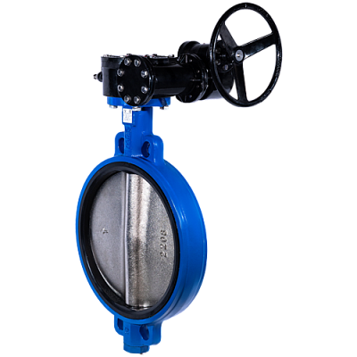 Затвор дисковый Ridval тип RVB 01 DN500 PN16,корпус чугун, диск чугун, EPDM, Редуктор СИНИЙ